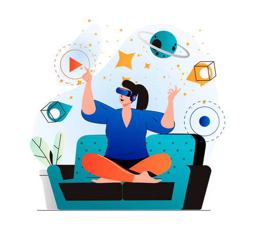 User inside immersive digital experience